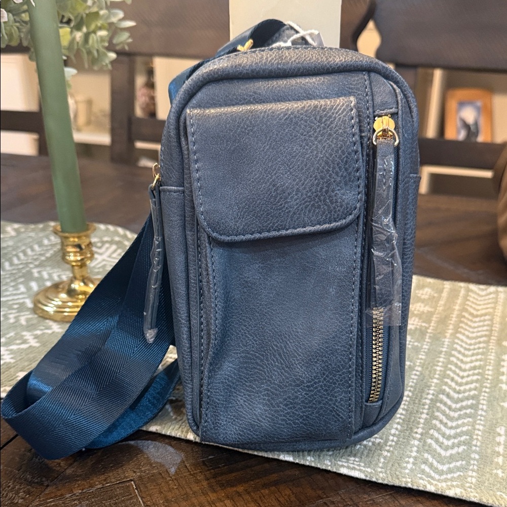 Crossbody Phone Bag in Blue - Compact Everyday Carry